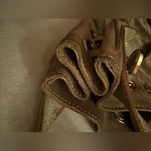 Jimmy Choo Brushed Gold Suede Ramona Tote Bag - Vintage 2010 - Picture 9 of 16